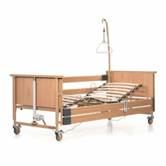 Funkcionālā aprūpes gulta Burmeier Dali Low-Econ ar piecelšanās stieni un viszemāko guļamās daļas augstumu 32 cm