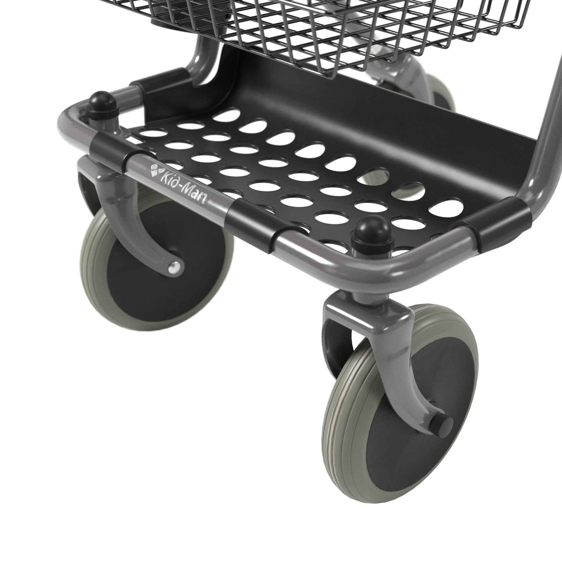 Tērauda rollators ar četriem riteņiem, grozu un sēdekli Kid-Man 04-4200F - Image 4