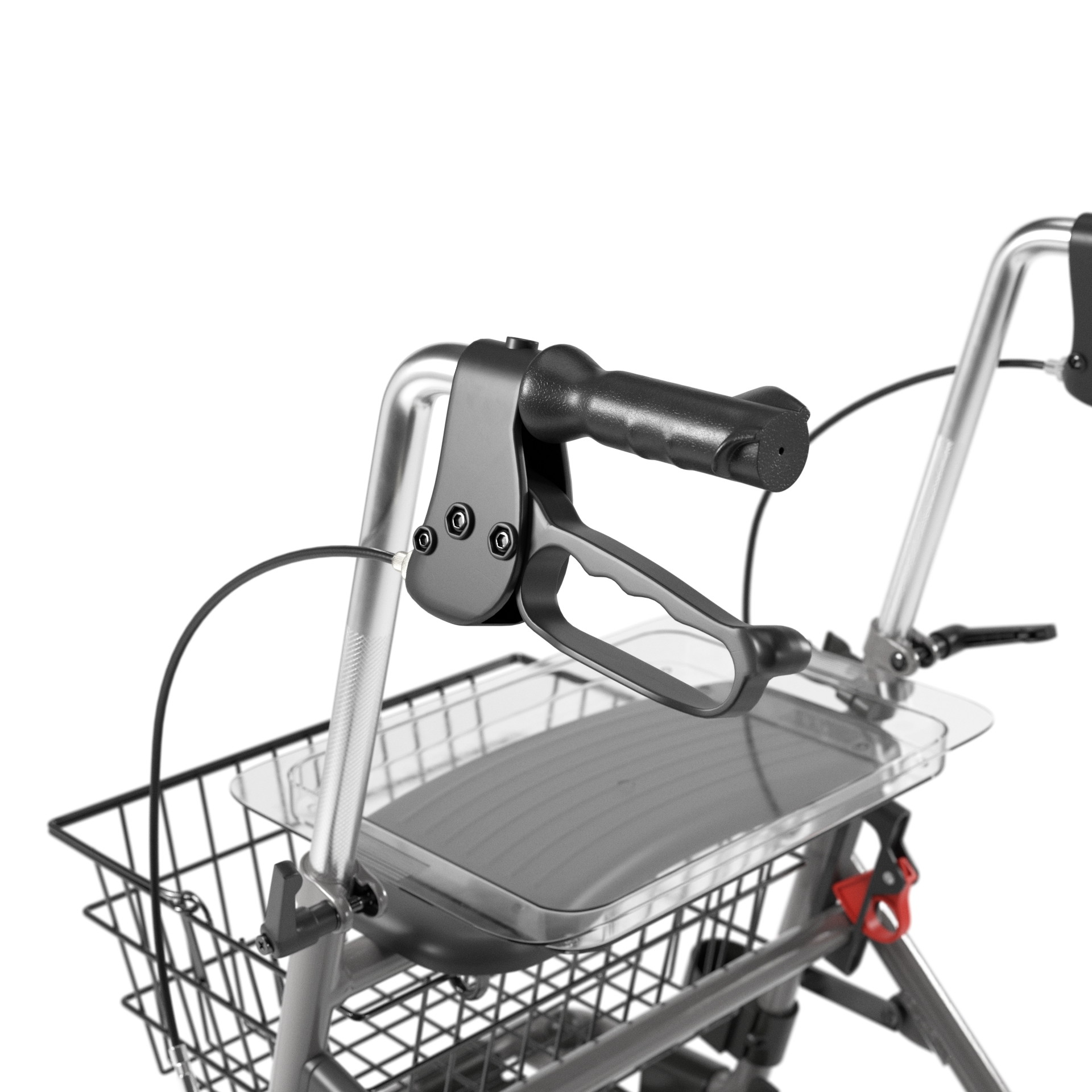 Tērauda rollators ar četriem riteņiem, grozu un sēdekli Kid-Man 04-4200F - Image 7