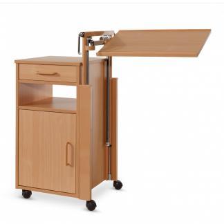 Naktsskapītis ar regulējamu galdiņu un riteņiem Burmeier Cherusker