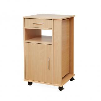 Naktsskapītis ar atlokāmu galdiņu un riteņiem Burmeier Herman