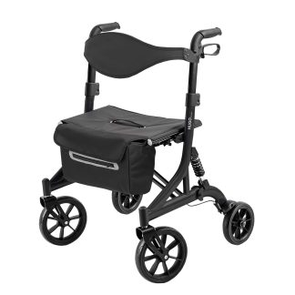 Alumīnija rollators Kid-Man 01-3550 Hugo ar četriem riteņiem un palielinātu svara izturību līdz 205 kg
